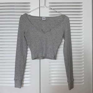 Aritzia Waffle Scoop neck Long sleeve